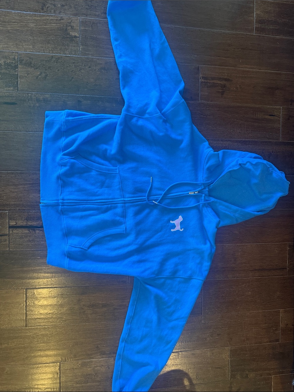 PINK Victoria's Secret Bright Blue Zip-Up Hoodie with Logo